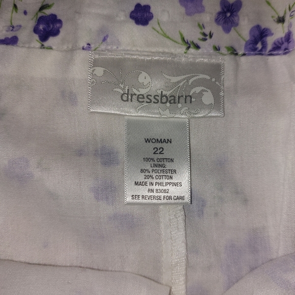 Sz 22 Plus Dress Barn Skirt Purple White Floral Easter - Picture 3 of 5